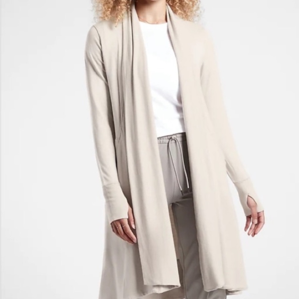 Athleta Cream Long Cardigan